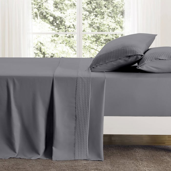 Kathy Ireland 4 Piece Waffle Hem Sheet Set