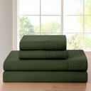 Twin Sage Kathy Ireland 4 Piece Waffle Hem Sheet Set