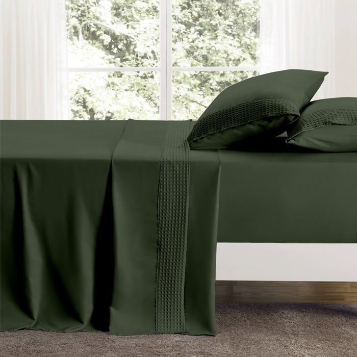 Kathy Ireland 4 Piece Waffle Hem Sheet Set