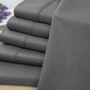 Full/Double Grey US Army 6 Piece Embossed Check Sheet Set