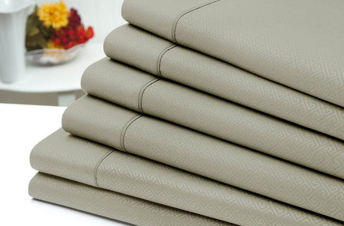 US Army 6 Piece Embossed Greek Key Sheet Set