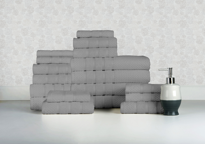 Bibb Home 18 Piece Egyptian Cotton Towel Set