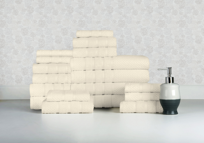 Bibb Home 18 Piece Egyptian Cotton Towel Set
