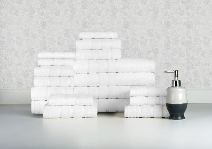 Bibb Home 18 Piece Egyptian Cotton Towel Set