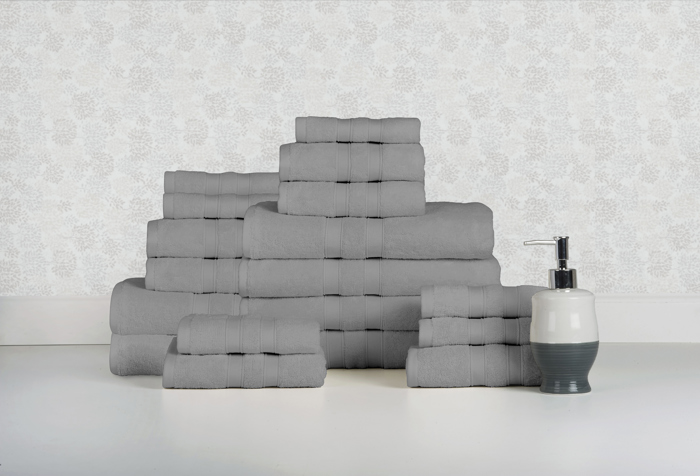 Bibb Home 18 Piece Egyptian Cotton Towel Set