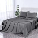Full/Double Grey Bibb Home 1000 Thread Count Egyptian Cotton Damask Stripe Sheet Set