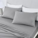 Full/Double Grey Bibb Home 1000 Thread Count Egyptian Cotton Damask Stripe Sheet Set
