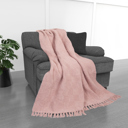 Decorative Throw Blush Kathy Ireland Oversized Chenille Polyester Fringed Basket Throw 50? X 70?