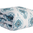 King Blue Paisley Bibb Home 8 Piece Comforter Set with Decorative Pillows