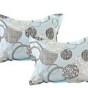 Queen Blue Geo Bibb Home 8 Piece Comforter Set with Decorative Pillows