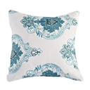 Queen Blue Paisley Bibb Home 8 Piece Comforter Set with Decorative Pillows