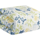 Queen Green Blue Floral Bibb Home 8 Piece Comforter Set with Decorative Pillows