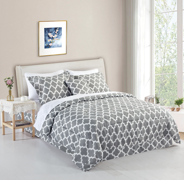 Bibb Home 8 Piece Comforter Set with Decorative Pillows