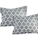 Queen Grey Trellis Bibb Home 8 Piece Comforter Set with Decorative Pillows