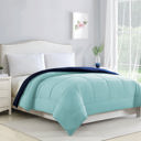 King Navy/Aqua Bibb Home 2-Tone Reversible Down Alternative Comforter