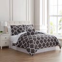 King Dark Grey Kathy Ireland 6 Piece Trellis Oversized Comforter Set