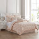 Queen Blush Kathy Ireland 6 Piece Trellis Oversized Comforter Set