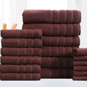 Bibb Home 18 Piece Zero Twist Egyptian Cotton Towel Set