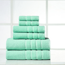 6-piece Popcorn Aqua Bibb Home 6 Piece Egyptian Cotton Towel Set