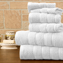 6-piece Popcorn White Bibb Home 6 Piece Egyptian Cotton Towel Set