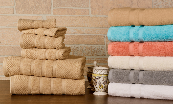 Bibb Home 6 Piece Egyptian Cotton Towel Set