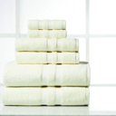 6-piece Solid Ivory Bibb Home 6 Piece Egyptian Cotton Towel Set