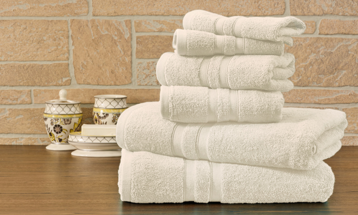 Bibb Home 6 Piece Egyptian Cotton Towel Set