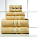 6-piece Solid Linen Bibb Home 6 Piece Egyptian Cotton Towel Set