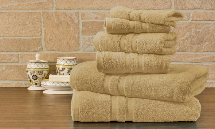 Bibb Home 6 Piece Egyptian Cotton Towel Set
