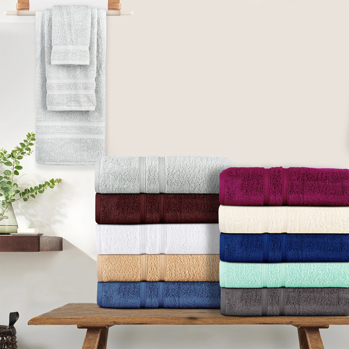 Bibb Home 18 Piece Egyptian Cotton Towel Set