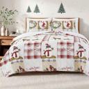 Twin Sonowman Holiday Dan River 3 Piece Christmas Print Pinsonic Quilt Sets