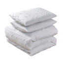 Full/Double White Bibb Home 2000 Count Tufted Duvet Cover (3-Piece)
