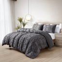 King Grey Bibb Home 2000 Count Tufted Duvet Cover (3-Piece)
