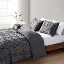 King Grey Bibb Home 2000 Count Tufted Duvet Cover (3-Piece)