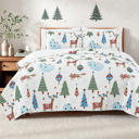Twin Winter Wonderland Dan River 3 Piece Christmas Print Pinsonic Quilt Sets