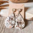  Darla Handmade Floral Druzy Teardrop Earrings