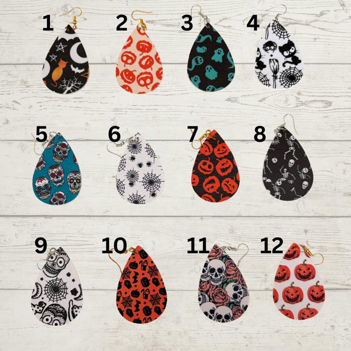 Spooky Cute Faux Leather Halloween Earrings