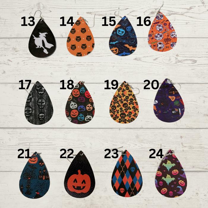 Spooky Cute Faux Leather Halloween Earrings