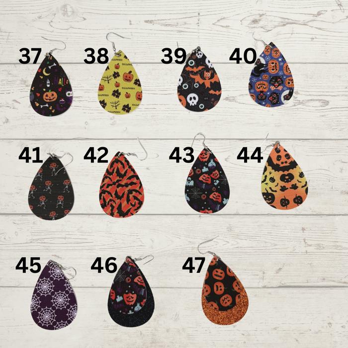 Spooky Cute Faux Leather Halloween Earrings