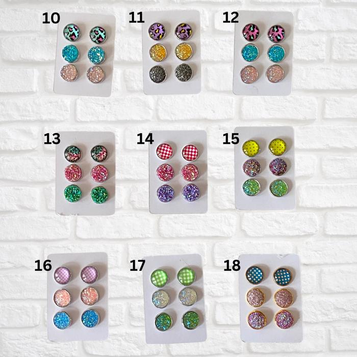 Druzy/Cabochon 12mm 3pk Earrings