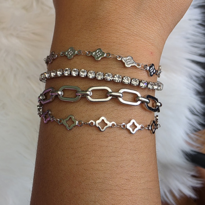 Waterproof Bracelet Stack Silver 