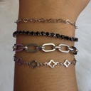  Water-resistant Bracelet Stack Silver