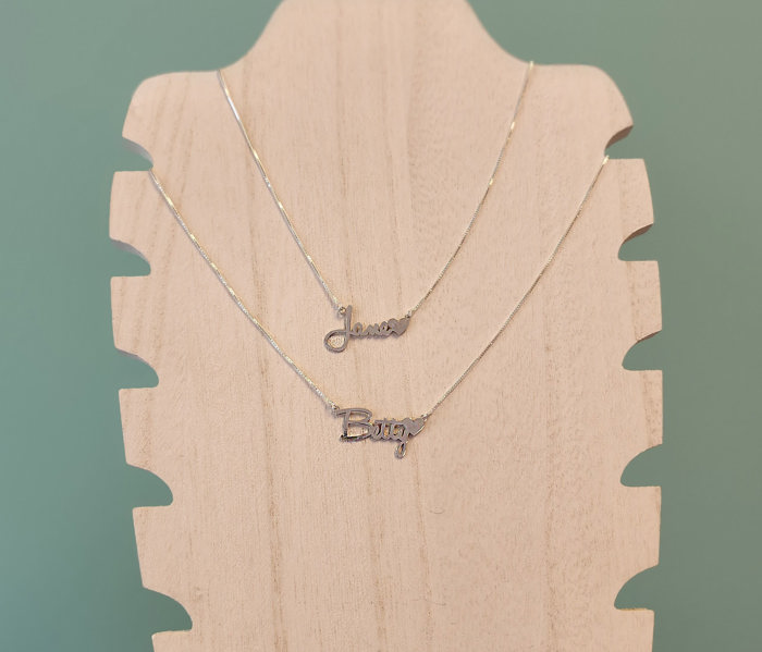 Name Necklace With Heart Custom Personalized
