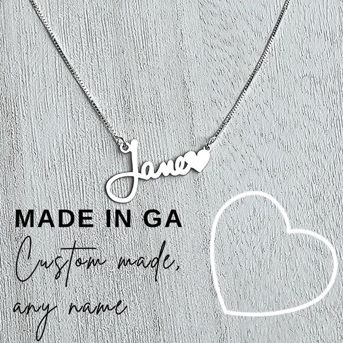 Name Necklace With Heart Custom Personalized