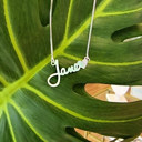 Silver 18" Name Necklace With Heart Custom Personalized