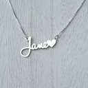 Silver 16" Name Necklace With Heart Custom Personalized