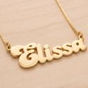 Gold 16" Custom Name Necklace Retro Style Personalized