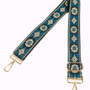 Black, Tan, Blue Mila Floral Adjustable Bag Strap
