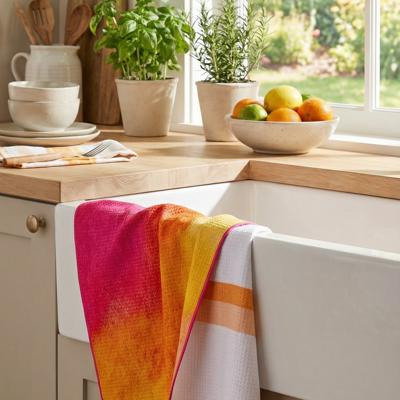 Waffle Knit Dish Towel "Art Class"