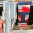  Reversible Waffle Knit Dish Towel "Flag Day"